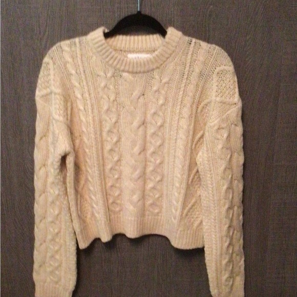VELVET BY GRAHAM & SPENCER ARIA CABLE KNIT CREW NECK SWEATER - Picture 3 of 5